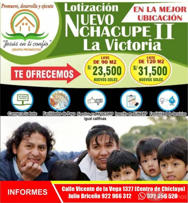 Vendo Lotes Chacupe -La Victoria (Chiclayo)